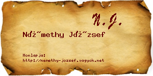 Némethy József névjegykártya